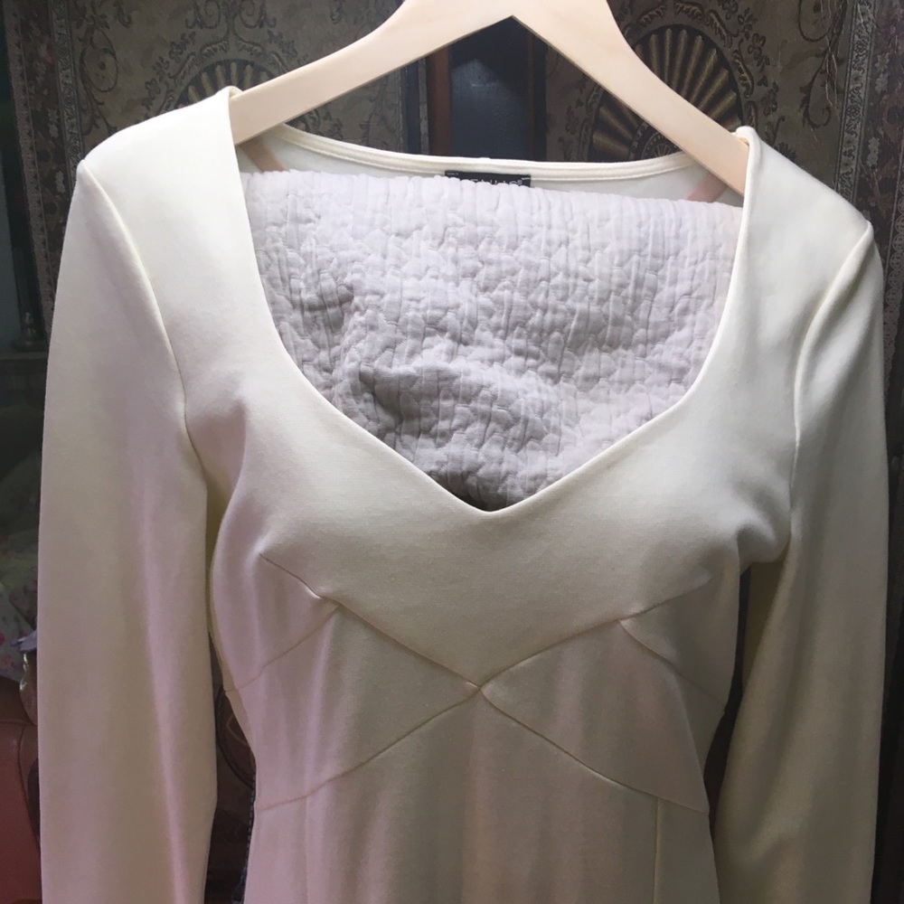 Ladies winter white long sleeve knit dress